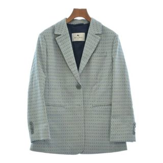 ETRO エトロ テーラードジャケット 42(M位) 水色x黄(総柄) | www