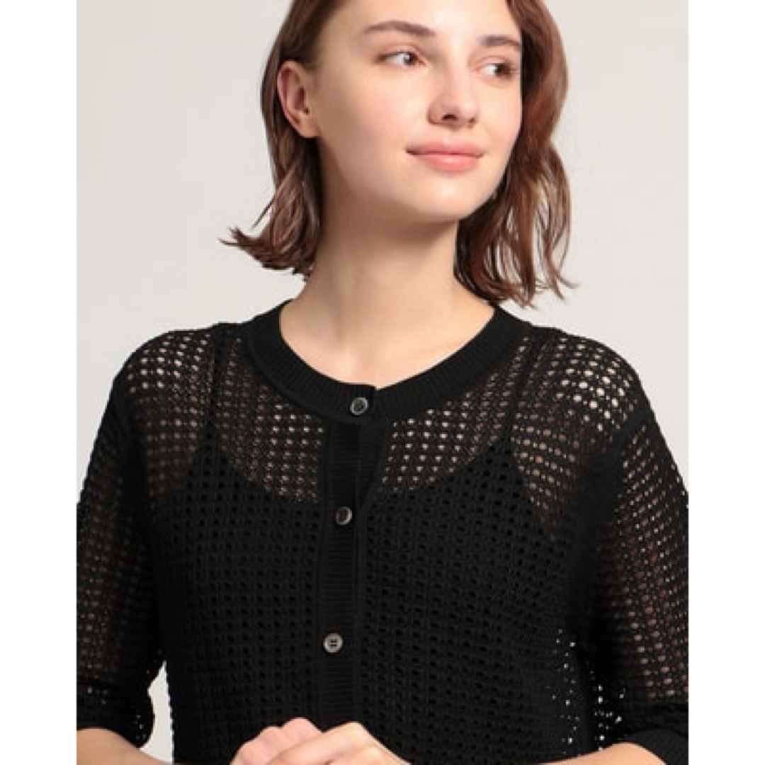 theory luxe 23SS 完売 メッシュ編みショートスリーブカーディガン