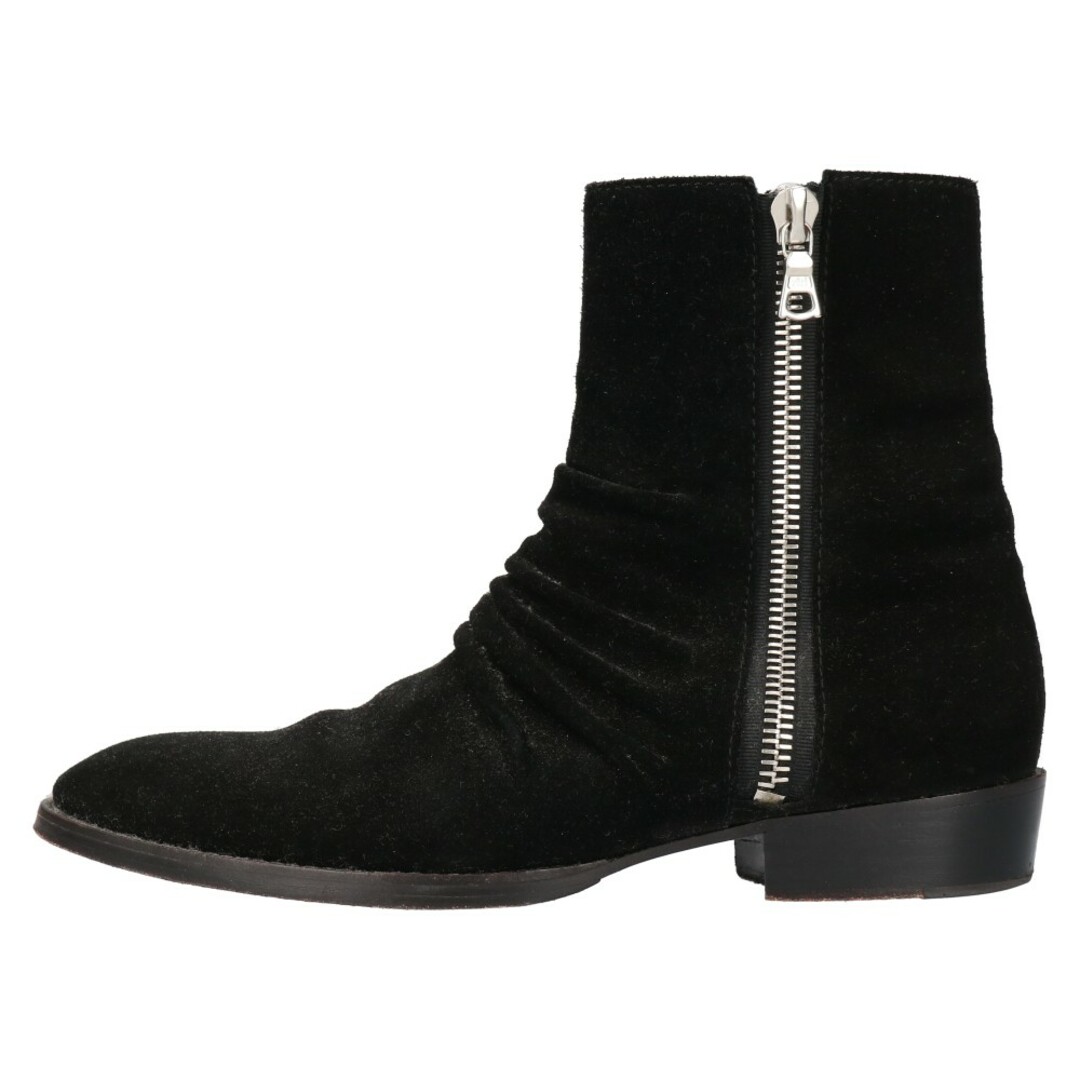 AMIRI アミリ SKINNY STACK BOOT スキニースタック スエード サイドジップブーツ ブラック ANB01-CLN512BLK95センチ全高