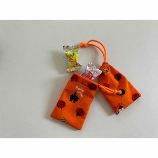 ▼▲ハロウィン▼ミニのミニのミニすぎる巾着2枚セット▲▼ハンドメイド(外出用品)