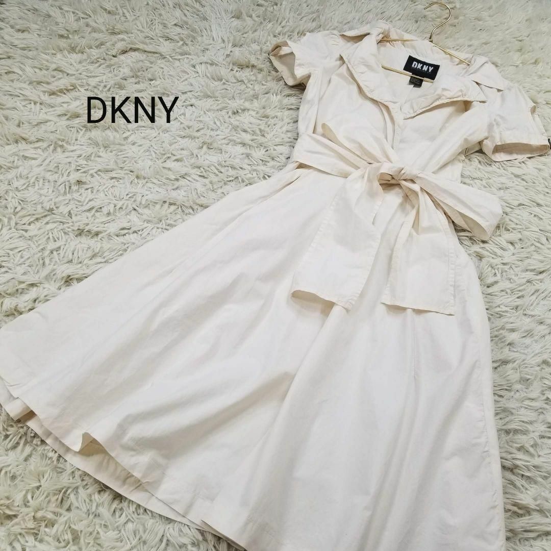 DKNY(ダナキャランニューヨーク)のダナキャランニューヨークDKNYフレアブラウスワンピース4アースカラー レディースのワンピース(ひざ丈ワンピース)の商品写真