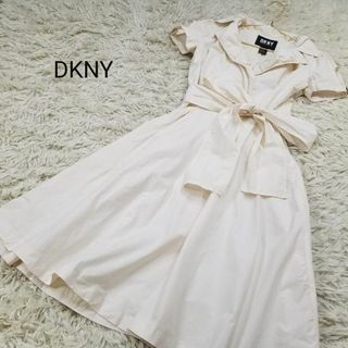 ダナキャランニューヨーク(DKNY)のダナキャランニューヨークDKNYフレアブラウスワンピース4アースカラー(ひざ丈ワンピース)