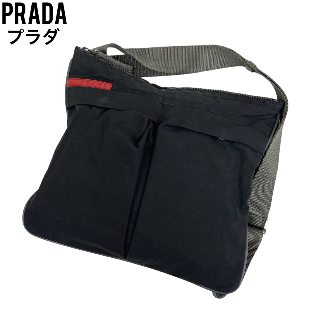 ✨良品✨　プラダスポーツ　PRADA ショルダーバッグ　ブラック　黒　斜め掛け | フリマアプリ ラクマ