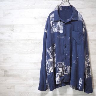 ポータークラシック(PORTER CLASSIC)のP.C. 19AW Long Aloha Times Square-Navy/L(シャツ)