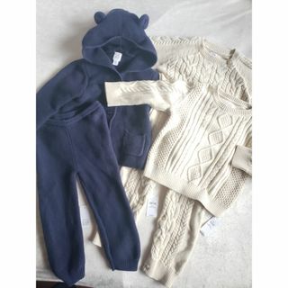 ベビーギャップ(babyGAP)の【GAPまとめ売り】 綿100%セーター&カバーオール&ブラナン上下90㎝(ニット)