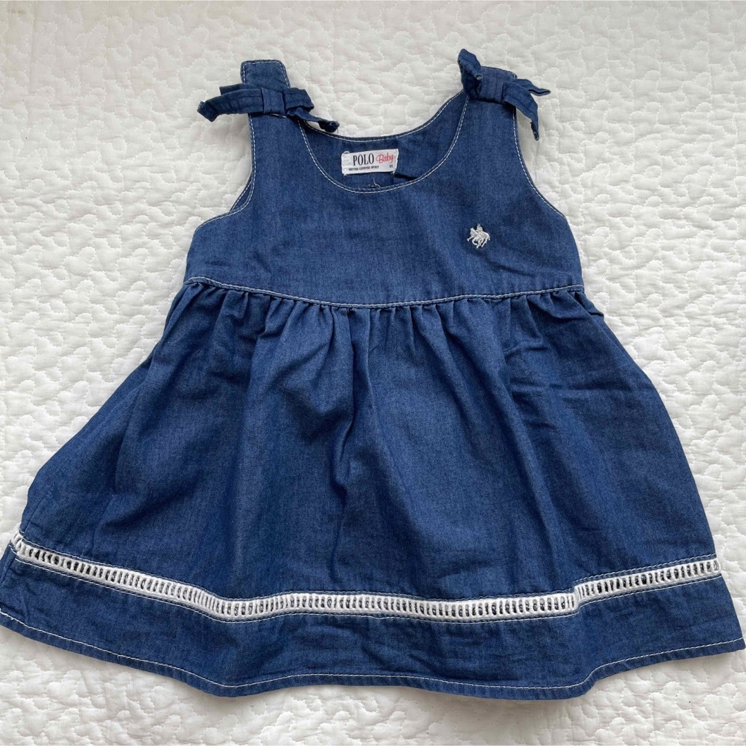 デニム　ワンピース　ポロ　ベイビー　95サイズ キッズ/ベビー/マタニティのキッズ服女の子用(90cm~)(ワンピース)の商品写真