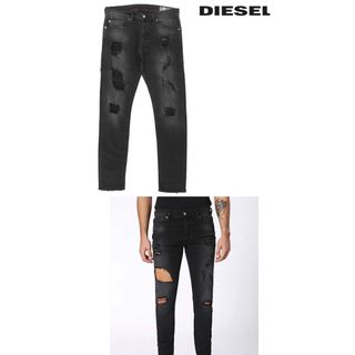 ディーゼル(DIESEL)の新品　未使用　ディーゼル　ダメージ　スキニー　ブラック(デニム/ジーンズ)