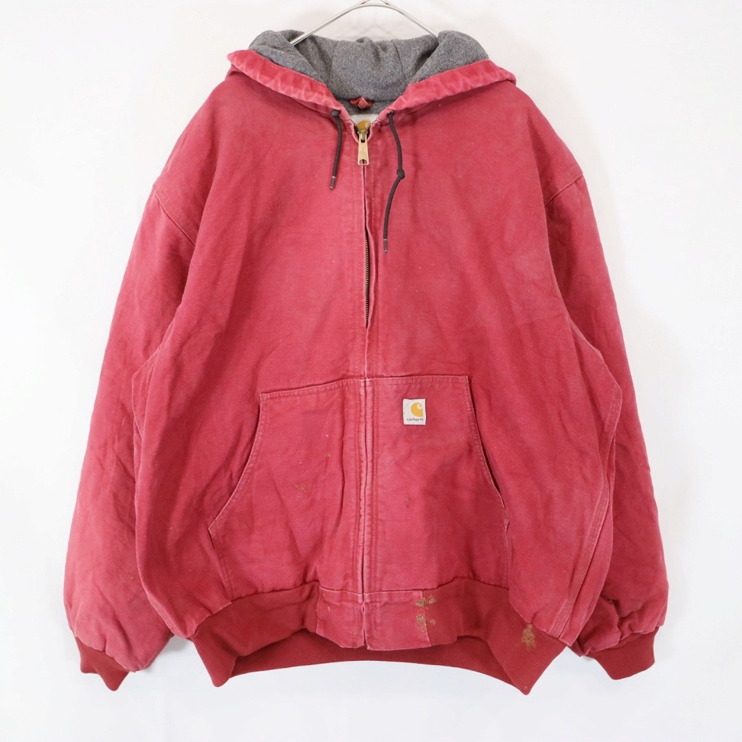 SALE/ 90年代 Carhartt カーハート アクティブパーカー ワークジャケット 防寒  防風  ワーク レッド (メンズ XL)   N7297状態汚れ