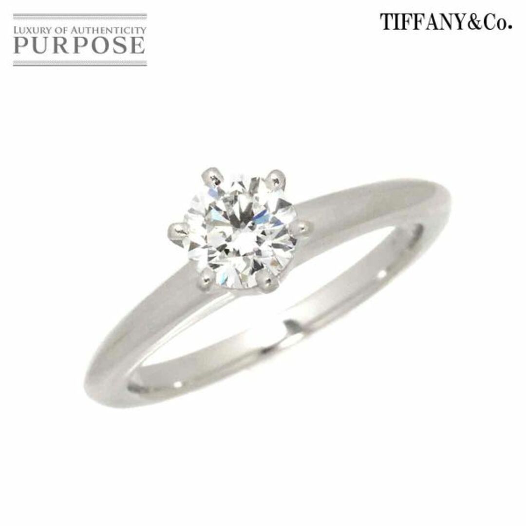 ティファニー TIFFANY&Co. ソリティア ダイヤ 0.46ct E/VS1/3EX 5号 リング Pt 指輪【鑑定書付き】VLP 90193727