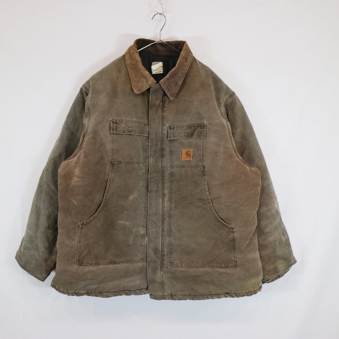 carhartt(カーハート)のSALE/ USA製 Carhartt カーハート トラディショナルコート 襟コーデュロイ切替 ダック生地 防寒  ワーク ブラウン (メンズ 3XL)  N7336 メンズのジャケット/アウター(その他)の商品写真