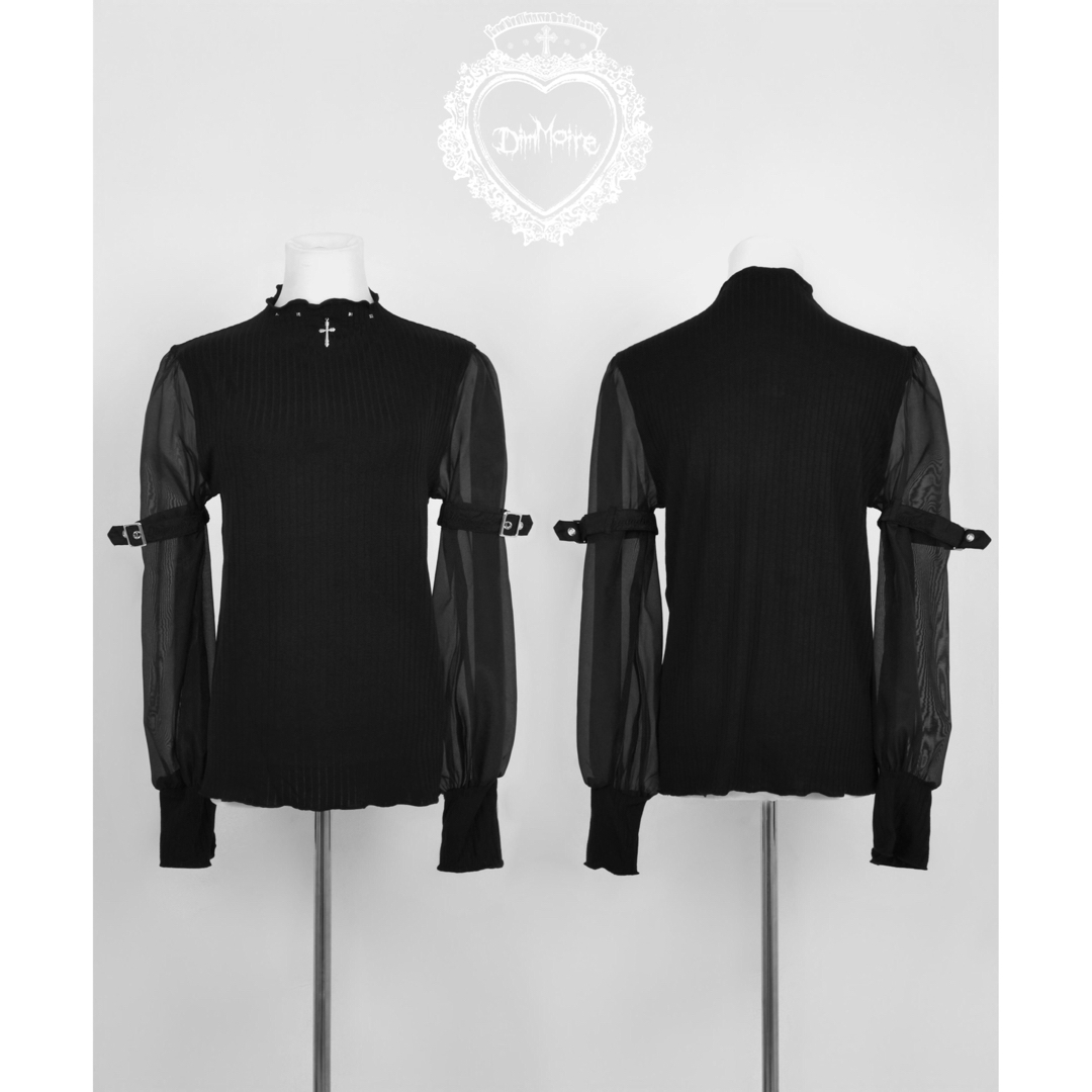 DimMoire ニット×シアー トップス Black REFLEM | www.innoveering.net