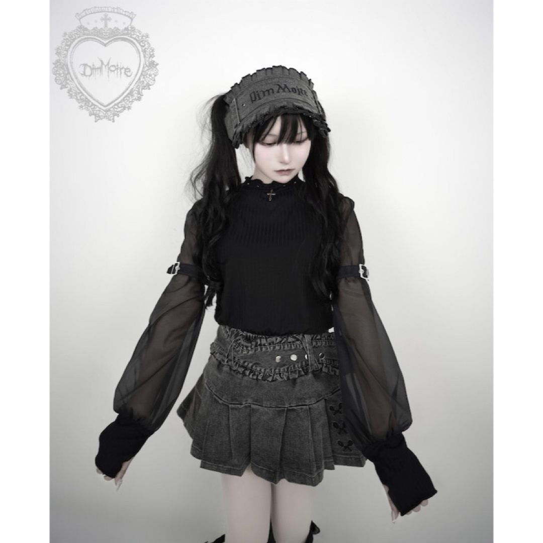 REFLEM - DimMoire ニット×シアー トップス Black REFLEMの通販 by