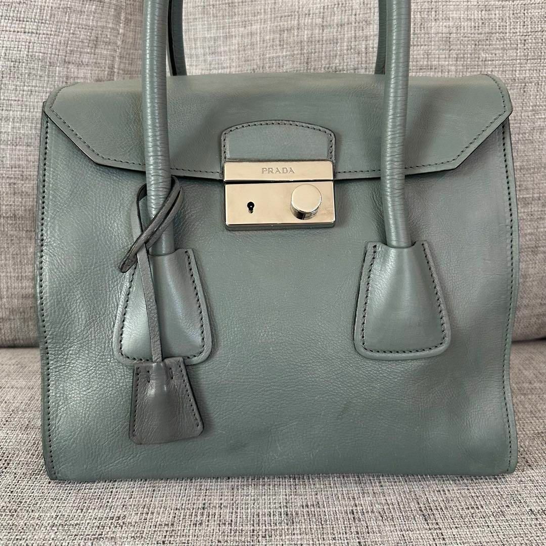 PRADA - PRADA プラダ ショルダー ハンドバッグ 2way レザー 三角ロゴ
