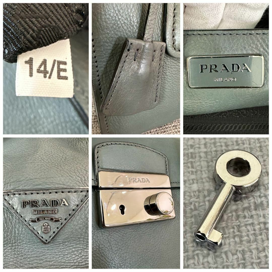 PRADA プラダ ショルダー ハンドバッグ 2way レザー 三角ロゴプレート-
