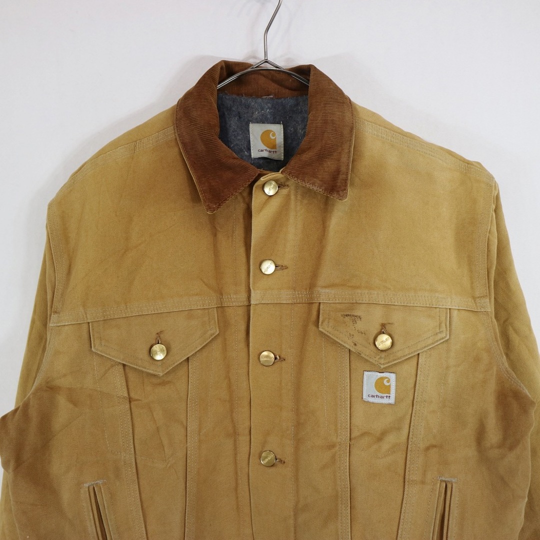 90年代 Carhartt カーハート ワークジャケット ダック生地 防寒 ワーク ブラウン (メンズ Mサイズ相当)   N7340