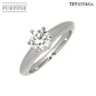 ティファニー(Tiffany & Co.)のティファニー TIFFANY&Co. ソリティア ダイヤ 0.57ct H/VS2/EX 5.5号 リング Pt 指輪 【鑑定書付き】VLP 90195606(リング(指輪))