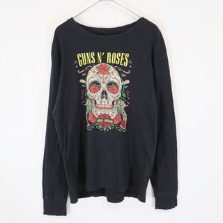 ハーレーダビッドソン(Harley Davidson)のHARLEY DAVIDSON ハーレーダビッドソン guns n‘ roses 長袖Ｔシャツ ブラック (メンズ XL) 中古 古着 N7368(Tシャツ/カットソー(七分/長袖))