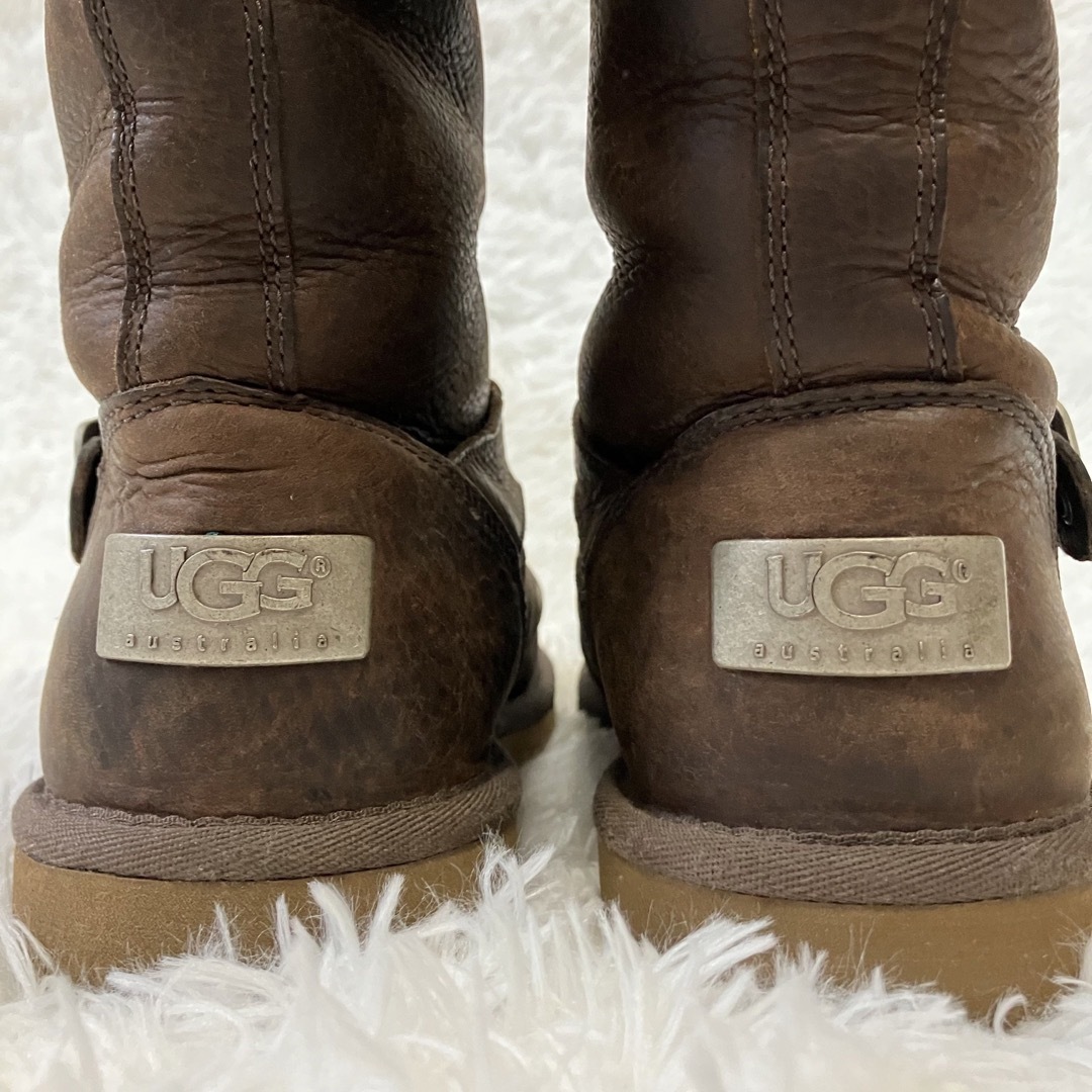 UGG アグ【27.5】レザー エンジニアブーツ ムートン ブラウン 茶