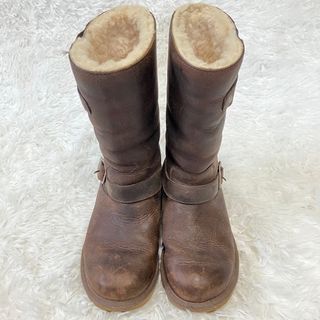 UGG アグ【27.5】レザー エンジニアブーツ ムートン ブラウン 茶