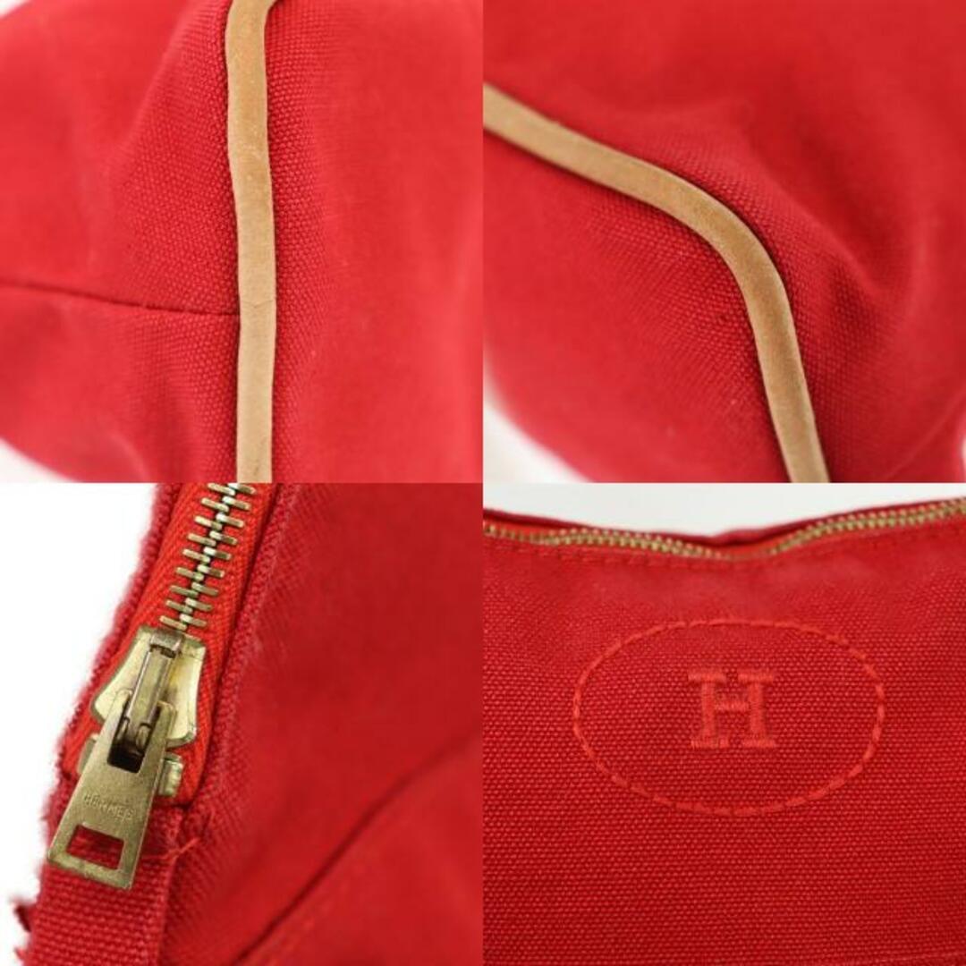エルメス ボリードポーチ  レッド キャンバス HERMES  | 赤 シンプル ブランド 化粧 マルチケース メイクポーチ ファッション ABランク