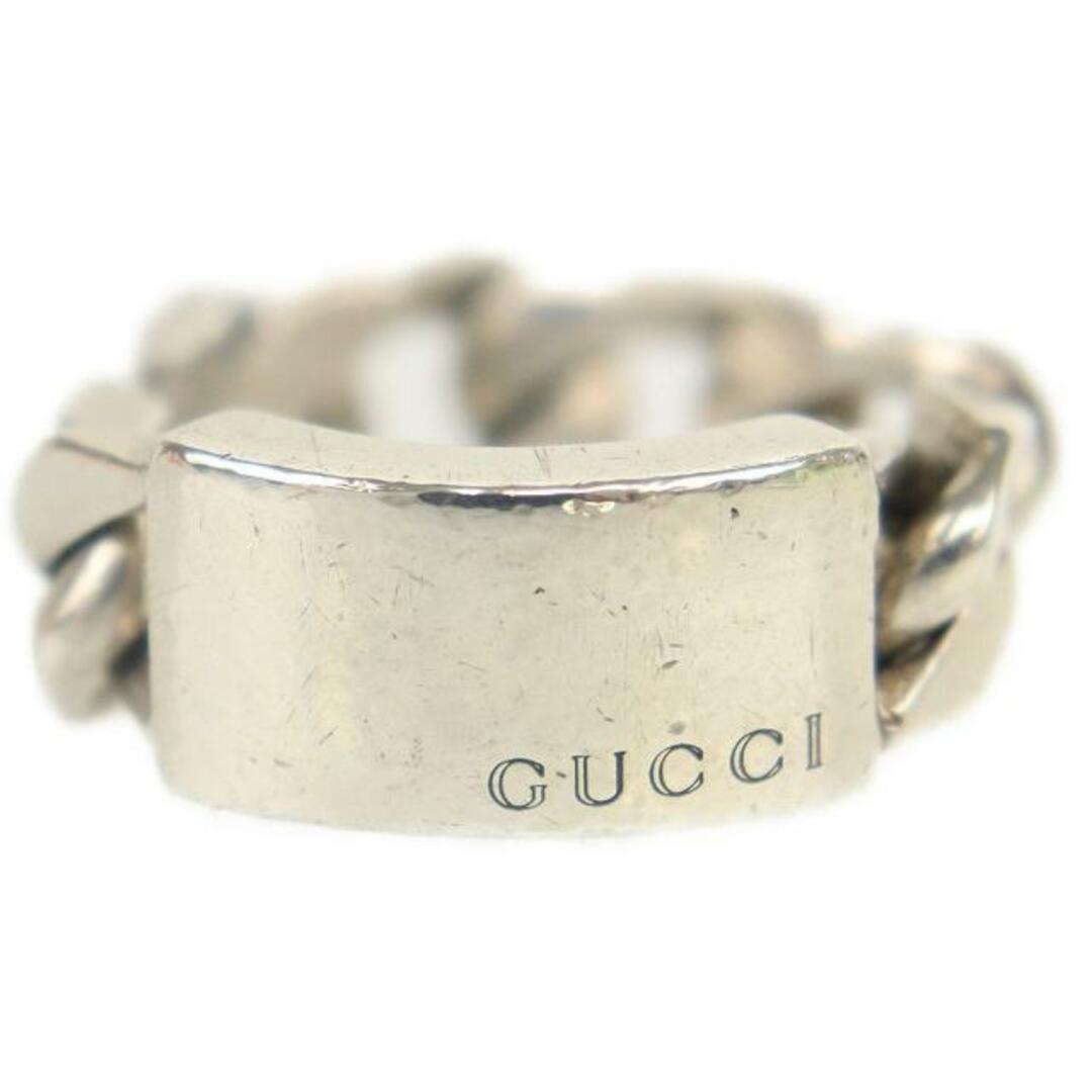 Gucci(グッチ)のグッチ 指輪 チェーンリング #8 約7.5号 中古 シルバー Ag925 GUCCI 【中古】 | ブランド アクセサリー 銀 SV925 ファッション 小物 ABランク レディースのアクセサリー(リング(指輪))の商品写真
