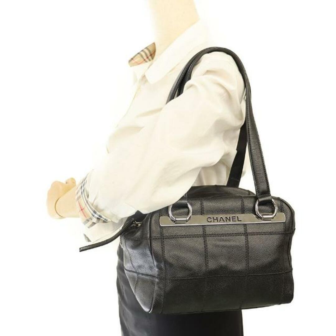 CHANEL - シャネル ミニボストンバッグ チョコバー 中古 ブラック