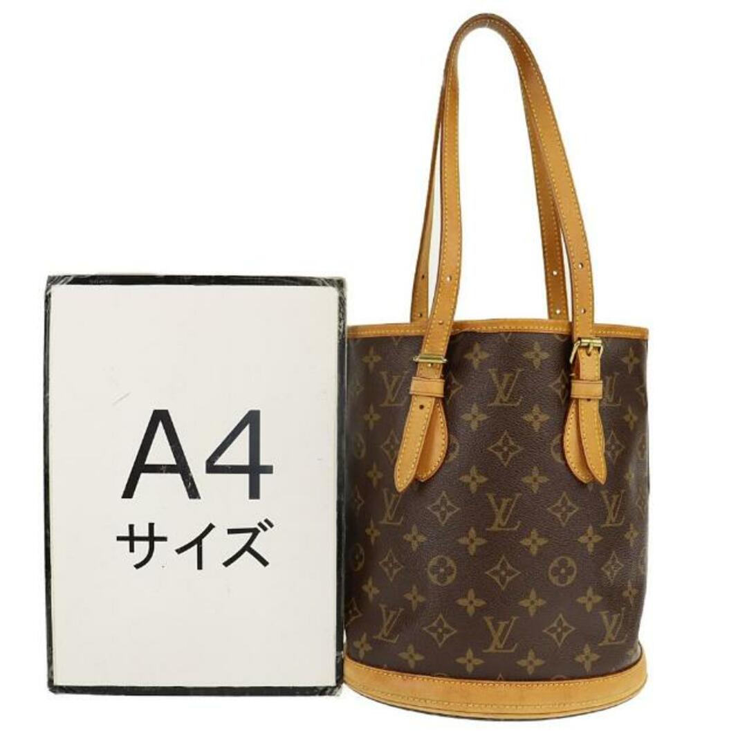 LOUIS VUITTON ルイ ヴィトン  バケット PM ショルダーバッグ M42238 モノグラムキャンバス レザー  ブラウン   トート ビトン 【本物保証】