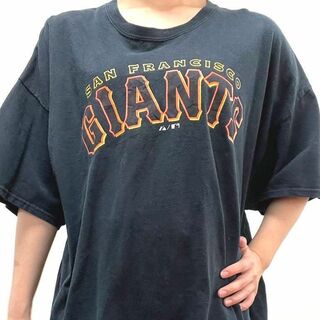 ギルダン Tシャツ GIANTSジャイアンツ ブラック 黒 2XL 古着(Tシャツ/カットソー(半袖/袖なし))