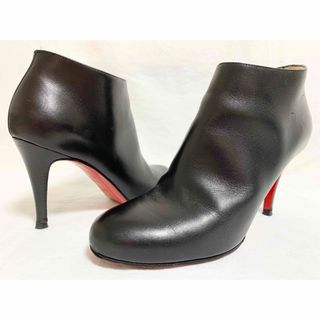 クリスチャンルブタン(Christian Louboutin)の美品 クリスチャンルブタン レザーブーティ ショートブーツ ヒール 36 1/2(ブーティ)