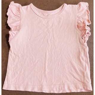 ニシマツヤ(西松屋)の90cm Tシャツ 半袖 ピンク ピンクTシャツ フリル フリフリ インナー(Tシャツ/カットソー)
