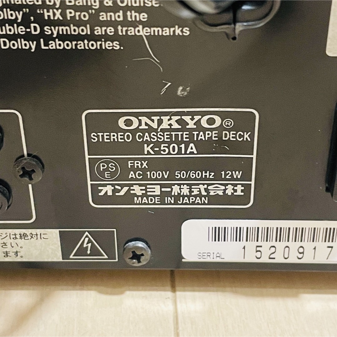 【動作確認済み】ONKYO カセットデッキ K-501A