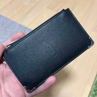 Cartier　カルティエ　カードケース　レザー　革　ブラック　黒　箱、カード付