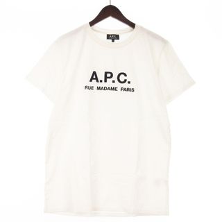 アーペーセー A.P.C. Tシャツ カットソー 半袖 ロゴ刺繍 ホワイト L