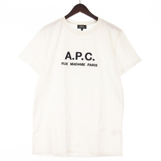 アーペーセー(A.P.C)のアーペーセー A.P.C. Tシャツ カットソー 半袖 ロゴ刺繍 ホワイト L(Tシャツ/カットソー(半袖/袖なし))