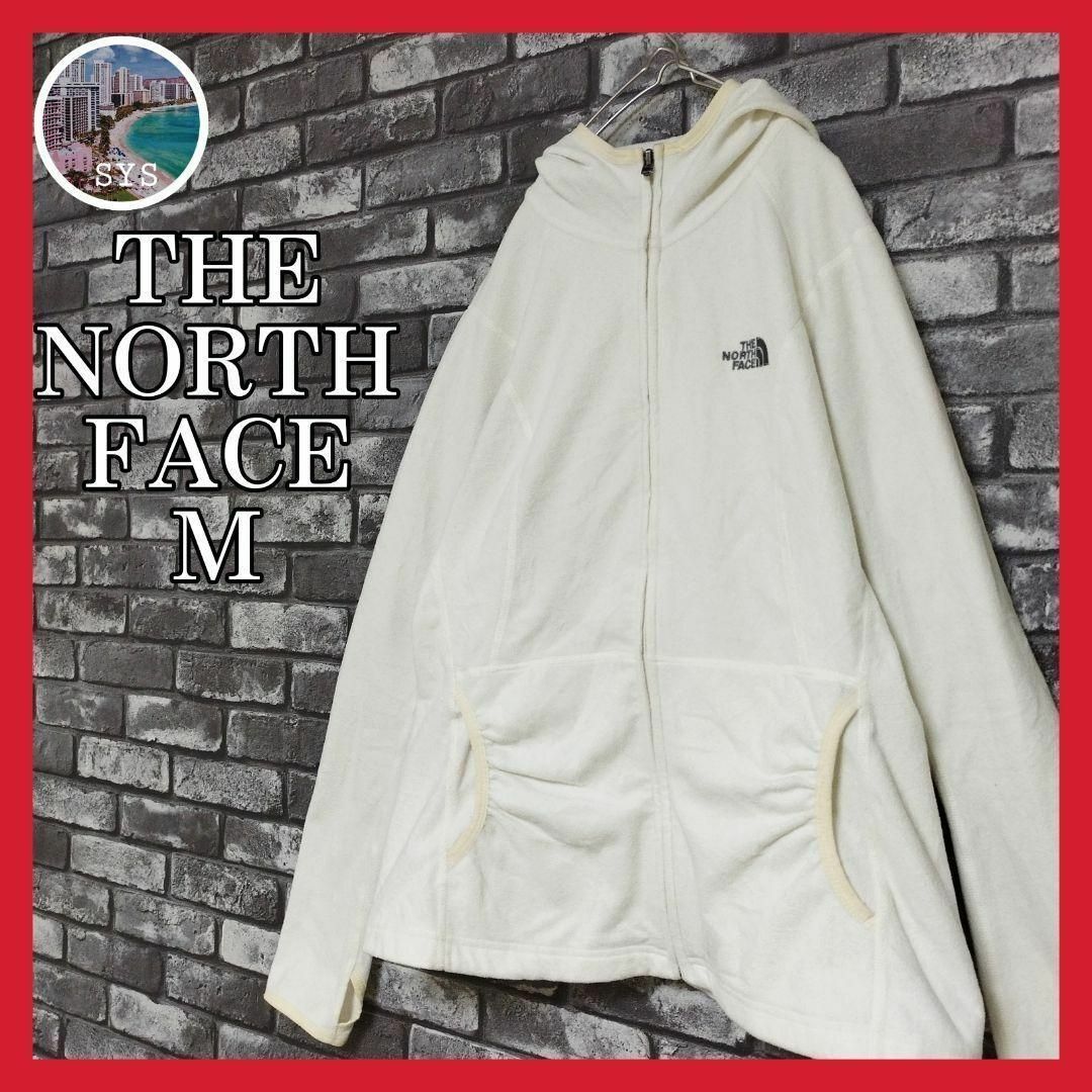 THE NORTH FACE(ザノースフェイス)のノースフェイスTKA100フリースフーディーパーカー刺繍ワンポイントロゴ白長袖 レディースのトップス(パーカー)の商品写真