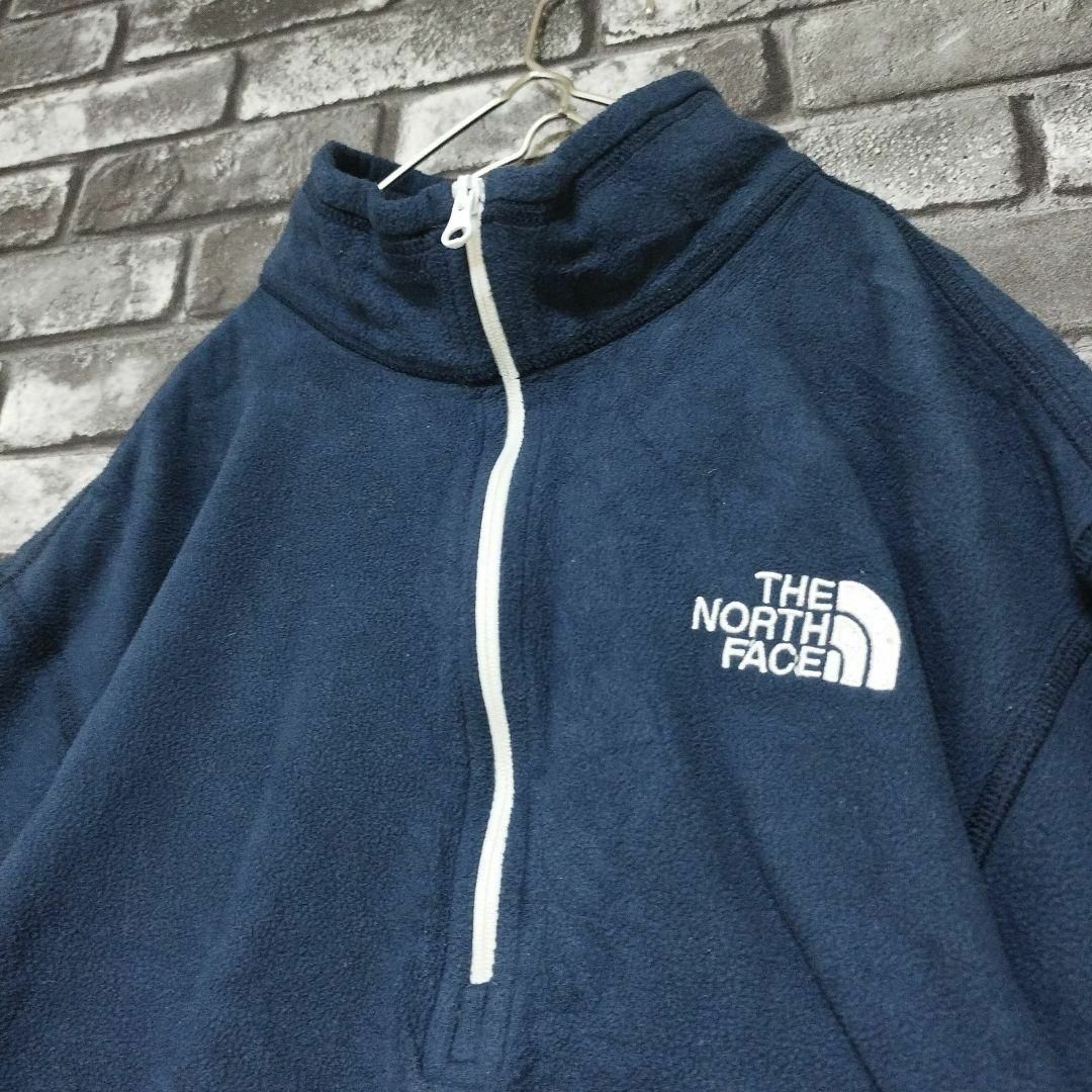 THE NORTH FACE(ザノースフェイス)のザノースフェイスNORTHFACE刺繍ワンポイントロゴハーフジップネイビー長袖M メンズのトップス(スウェット)の商品写真