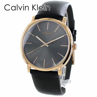 カルバンクライン(Calvin Klein)のCALVIN KLEIN カルバンクライン CK スイス製 時計 メンズ 腕時計 Posh ポッシュ 40ミリ ローズゴールド ブラック レザー 革 K8Q316C3(腕時計(アナログ))