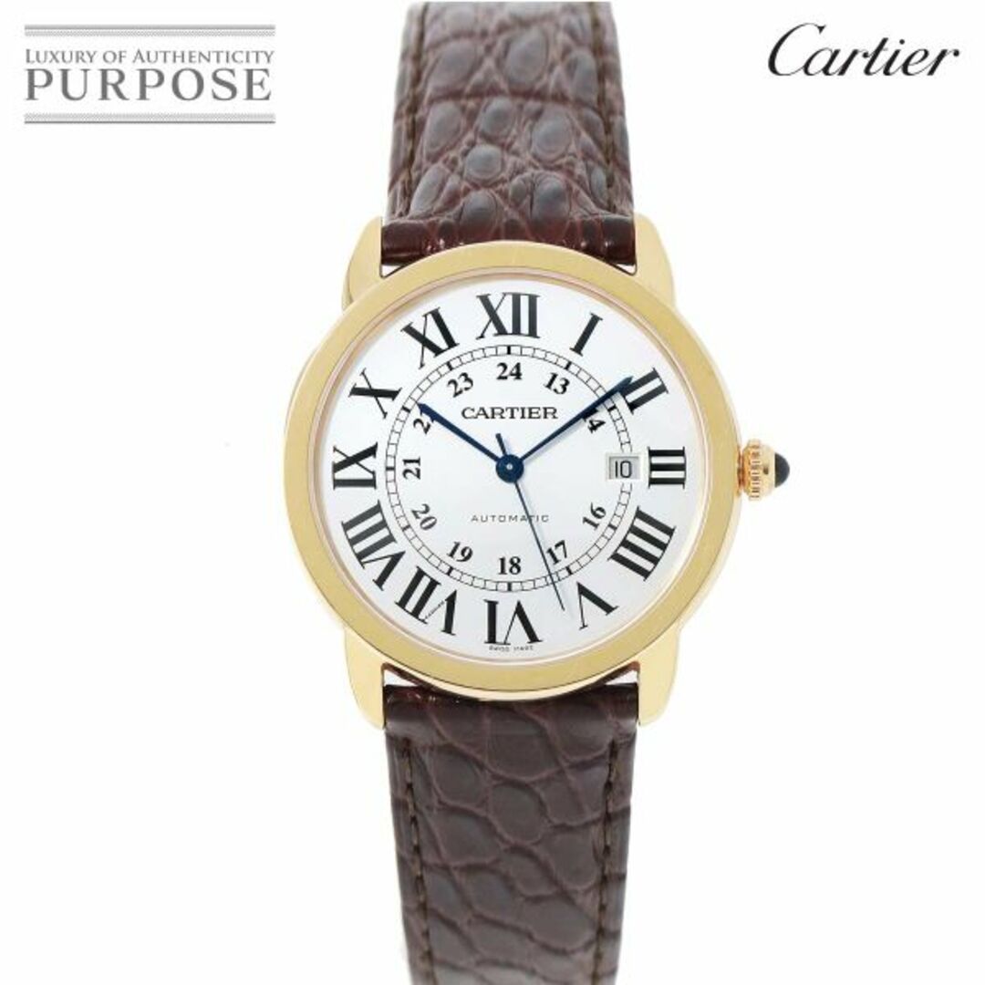 カルティエ Cartier ロンドソロ XL コンビ W6701009 メンズ 腕時計 デイト シルバー 文字盤 K18PG 自動巻き Ronde Solo VLP 90200911