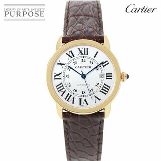 カルティエ(Cartier)のカルティエ Cartier ロンドソロ XL コンビ W6701009 メンズ 腕時計 デイト シルバー 文字盤 K18PG 自動巻き Ronde Solo VLP 90200911(腕時計(アナログ))