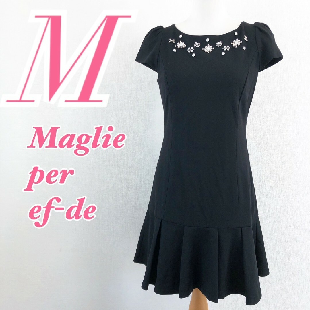 Maglie par ef-de ブラックワンピース - ひざ丈ワンピース