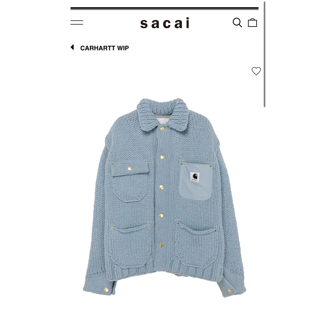 sacai(サカイ)のsacai Carhartt WIP Knit Michigan サイズ2 新品 メンズのトップス(カーディガン)の商品写真