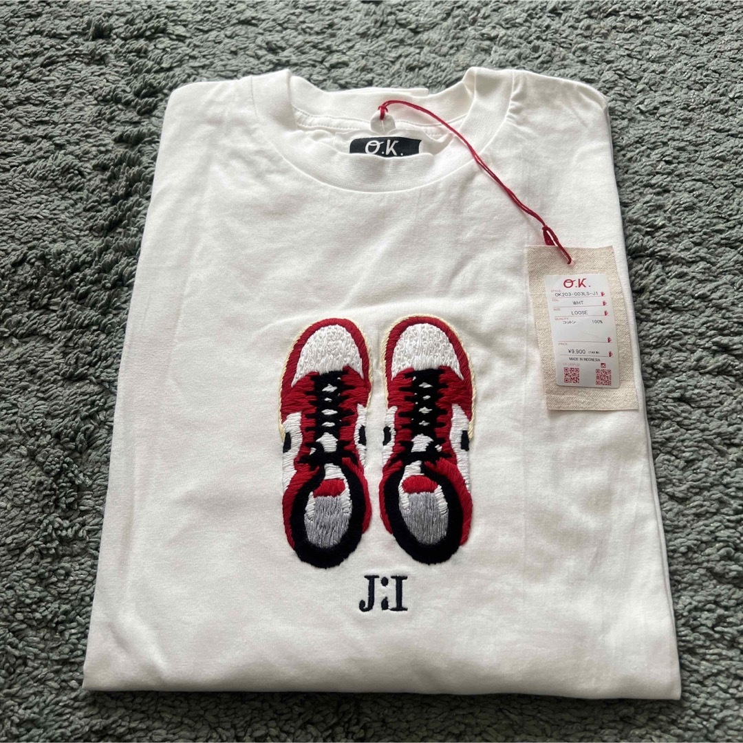 O.K.(オーケー)の未使用⭐︎O.K. オーケー 手刺繍 AIR JORDAN 1ロンT メンズのトップス(Tシャツ/カットソー(七分/長袖))の商品写真