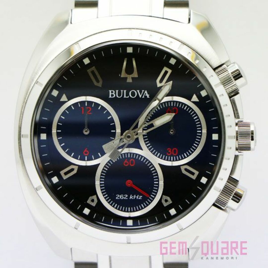 約102300円ジェム番号ブローバ カーブ スポーツ 腕時計 ブルー クロノグラフ 未使用品 96A185