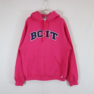 SALE/ RUSSELL ラッセル カレッジ BCIT ブリティッシュ・コロンビア工科大学 パーカー リバースウィーブ風 ピンク (メンズ M)  N7587(パーカー)