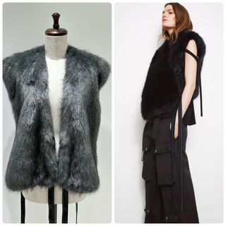 HELMUT LANG - HELMUT LANG ヘルムート ラング フェイク ファー ベスト
