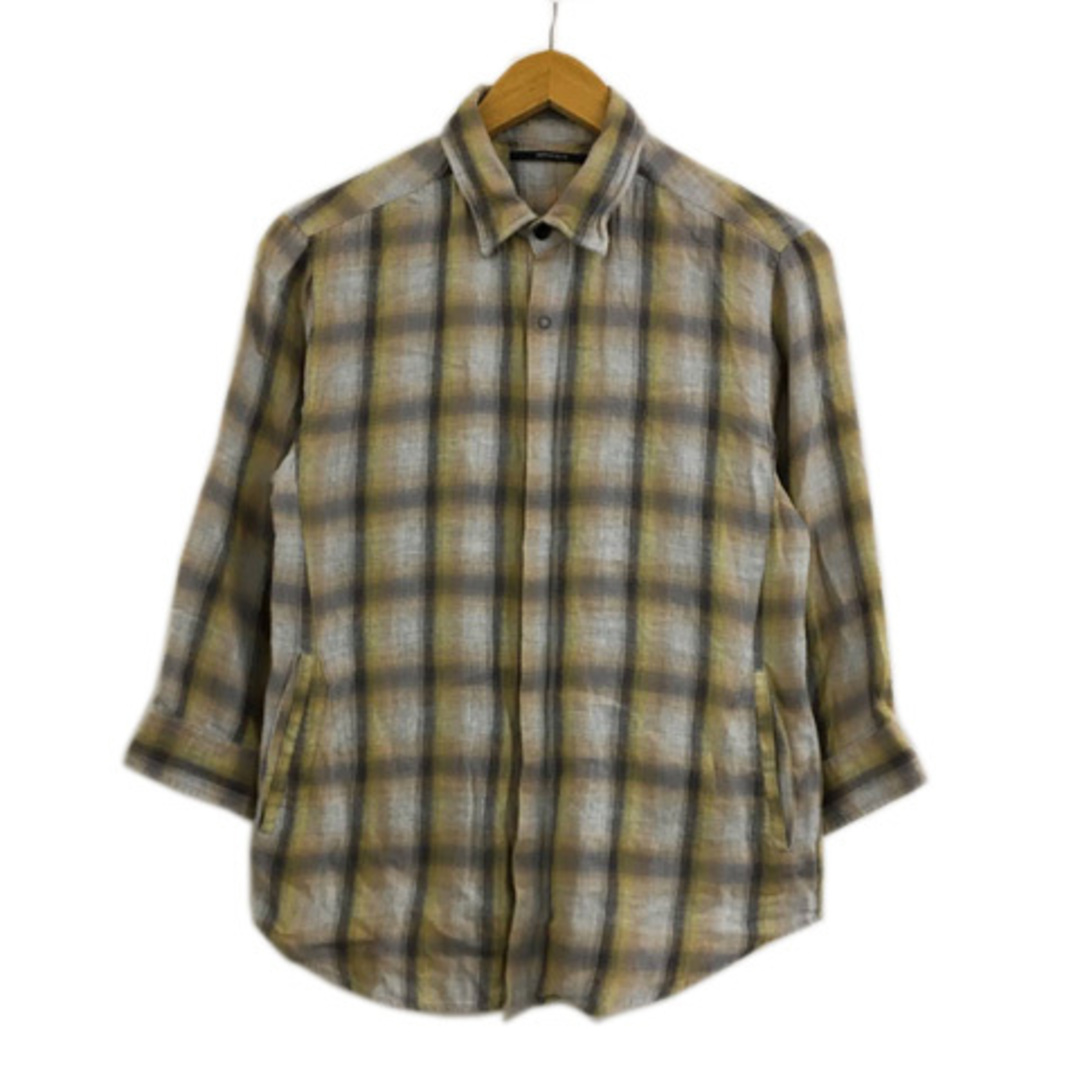 AMERICAN RAG CIE(アメリカンラグシー)のアメリカンラグシー ネルシャツ カジュアル チェック 七分袖 1 グレー 黄 メンズのトップス(シャツ)の商品写真