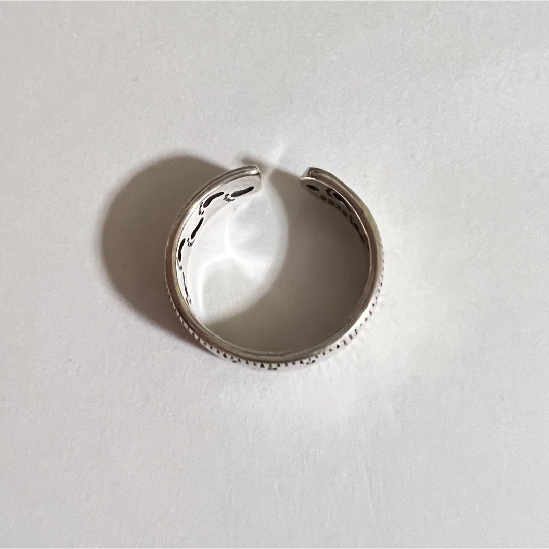 シルバーリング 925 銀 スケール 足跡 目盛り ジオメトリー 韓国 指輪a