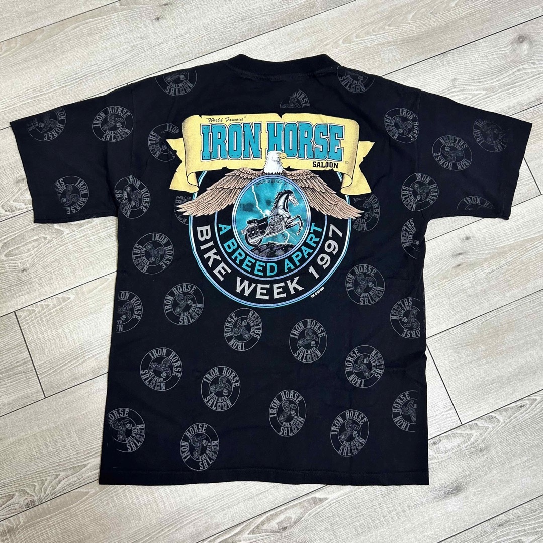 Harley Davidson(ハーレーダビッドソン)のUSA製 Murina IRON HORSE SALOON ヴィンテージTシャツ メンズのトップス(Tシャツ/カットソー(半袖/袖なし))の商品写真