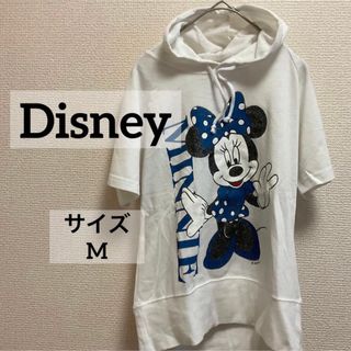 ディズニー(Disney)のディズニー　ミニー　パーカー　半袖　ホワイト　レディース(パーカー)