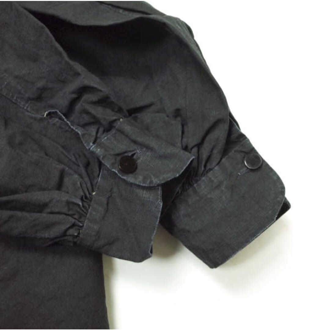 フレンチヴィンテージ 19世紀 羊飼いのブラックインディゴリネンスモック Black Indigo Linen Smock フランス アンティーク ユーロ マキニョン VINTAGE トップス【フレンチヴィンテージ】